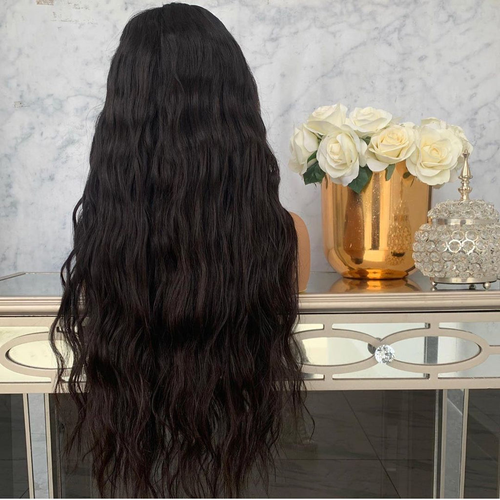 Women's Black Partial Big Wave Long Curly Hair Wig - 𝓢𝓱𝓸𝓹𝓵𝓮𝓬𝔂