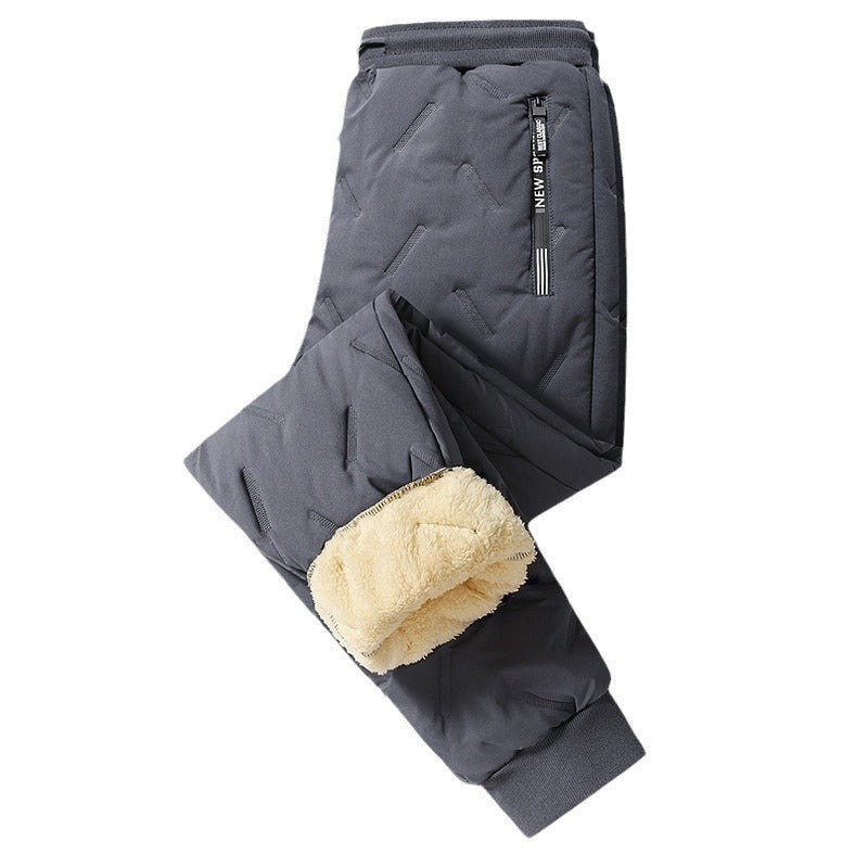Winter Sweatwear Men Plush Thick Fleece Sweatpant Lambswool Thermal Trousers Casual Pants Waterproof Windproof Warm Cotton Pants - 𝓢𝓱𝓸𝓹𝓵𝓮𝓬𝔂