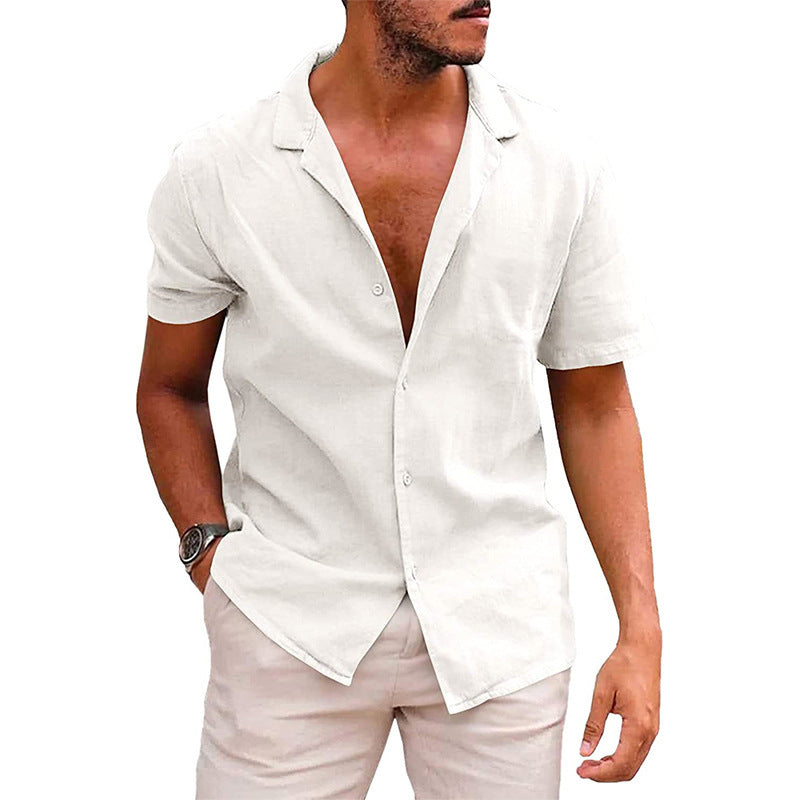 Men's Tops Casual Button Down Shirt Short Sleeve Beach Shirt Summer Mens Clothing - 𝓢𝓱𝓸𝓹𝓵𝓮𝓬𝔂