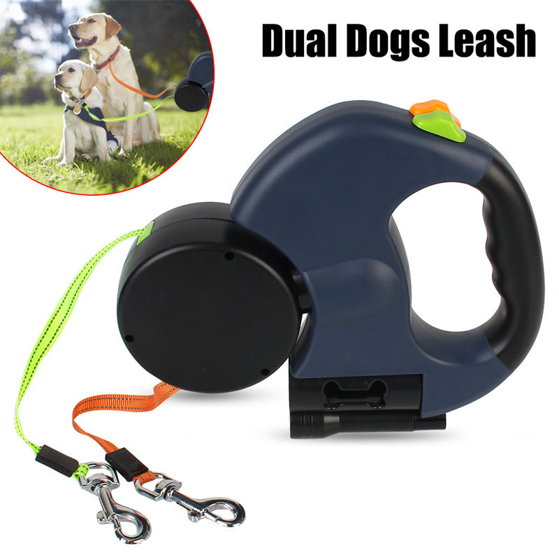 Retractable Dog Leash For Small Dogs Reflective Dual Pet Leash Lead 360 Swivel No Double Dog Walking Leash With Lights Pet Products - 𝓢𝓱𝓸𝓹𝓵𝓮𝓬𝔂