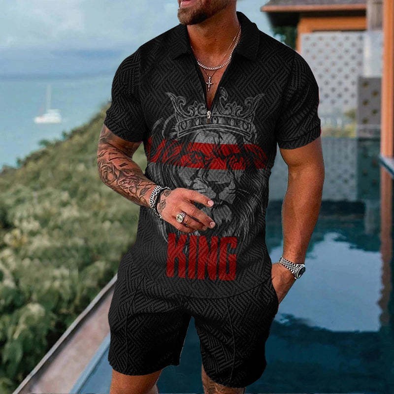 Fashion Casual Zipper Short Sleeve Suit - 𝓢𝓱𝓸𝓹𝓵𝓮𝓬𝔂