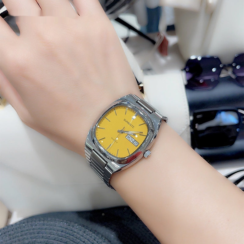 Fashion Simple Square White Shell Steel Belt Quartz Watch - 𝓢𝓱𝓸𝓹𝓵𝓮𝓬𝔂