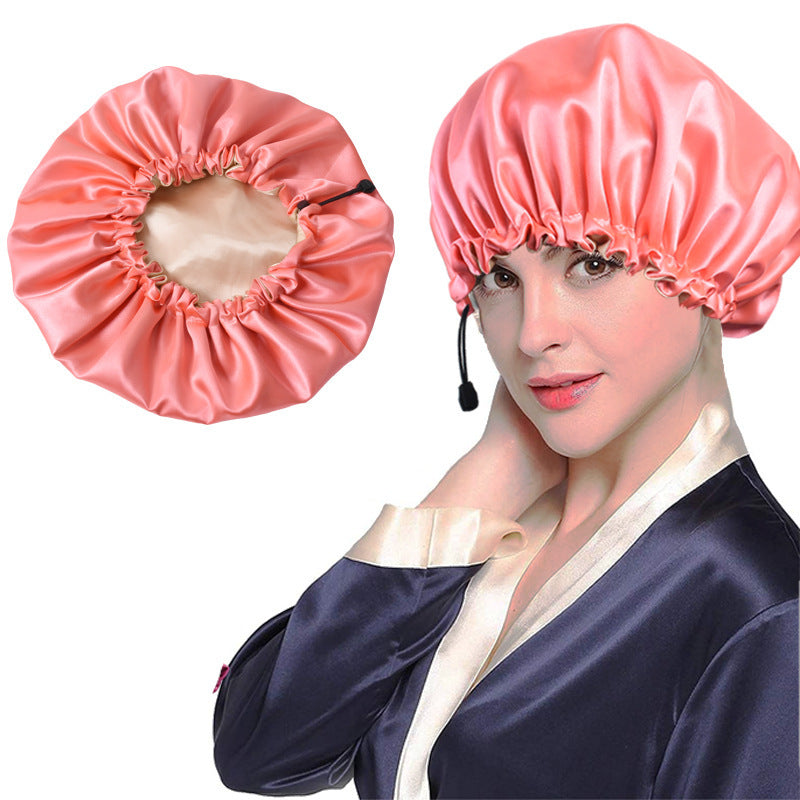 Shower Cap Soft Silk Dual-use Bath Cap Chemotherapy Cap - 𝓢𝓱𝓸𝓹𝓵𝓮𝓬𝔂