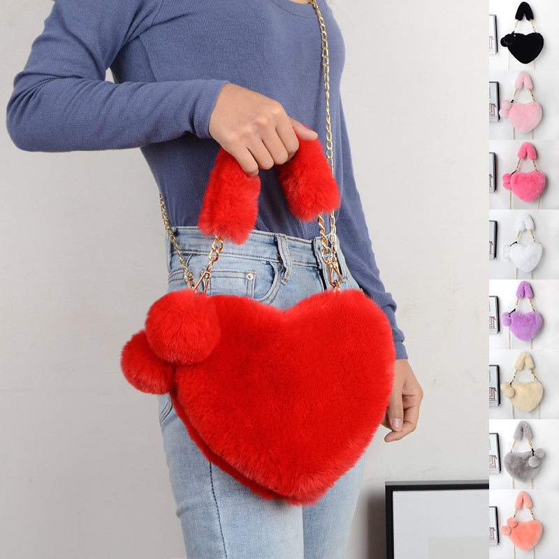 Love Bags Soft Plush Handbags Women Valentine's Day Party Bag - 𝓢𝓱𝓸𝓹𝓵𝓮𝓬𝔂