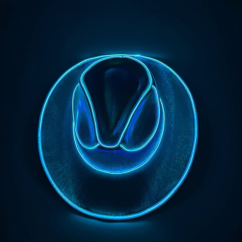 Halloween Carnival Party LED Wireless Fluorescent Colorful Cowboy Flashing Hat - 𝓢𝓱𝓸𝓹𝓵𝓮𝓬𝔂