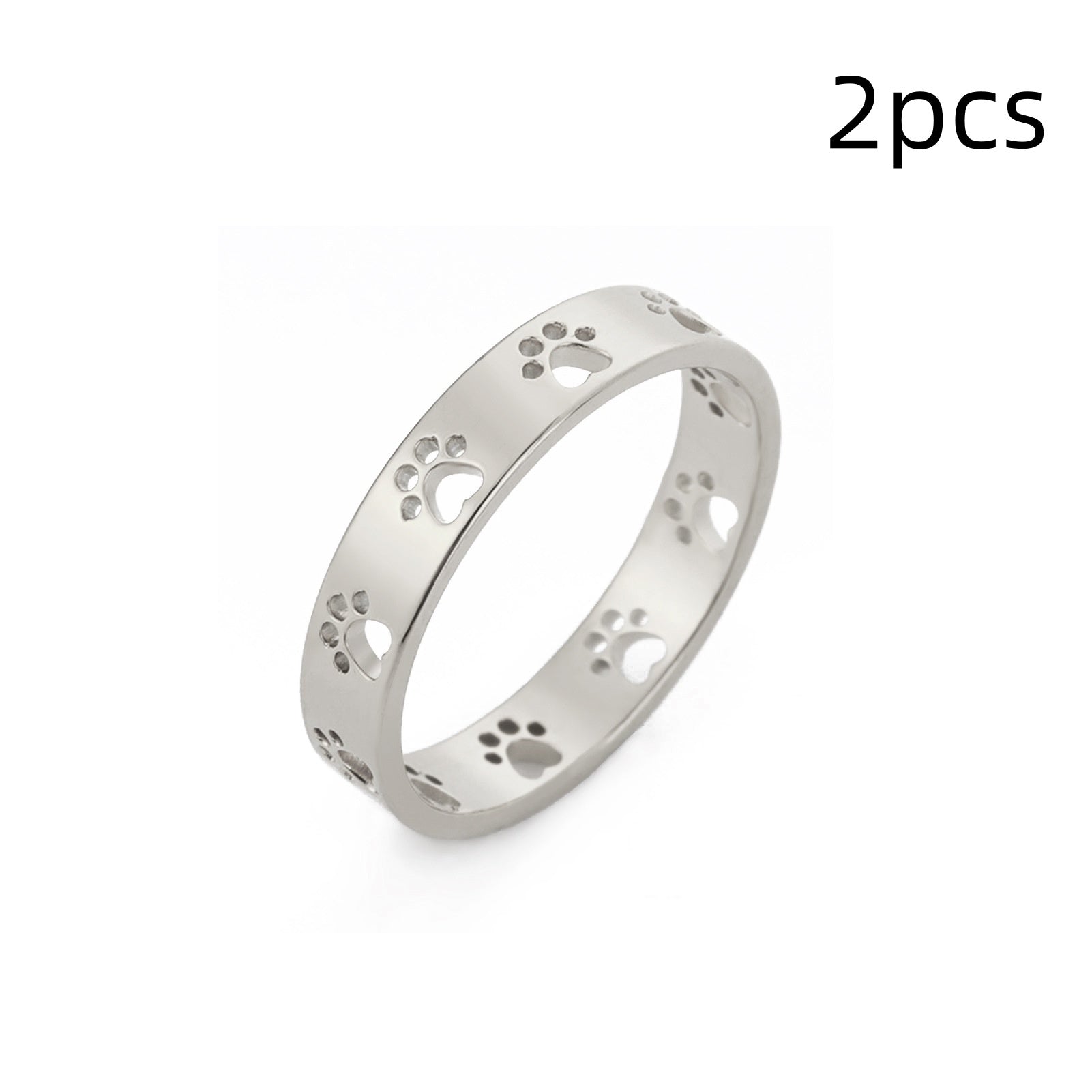 Animal Cat Dog Paw Prints Women's Stainless Steel Ring