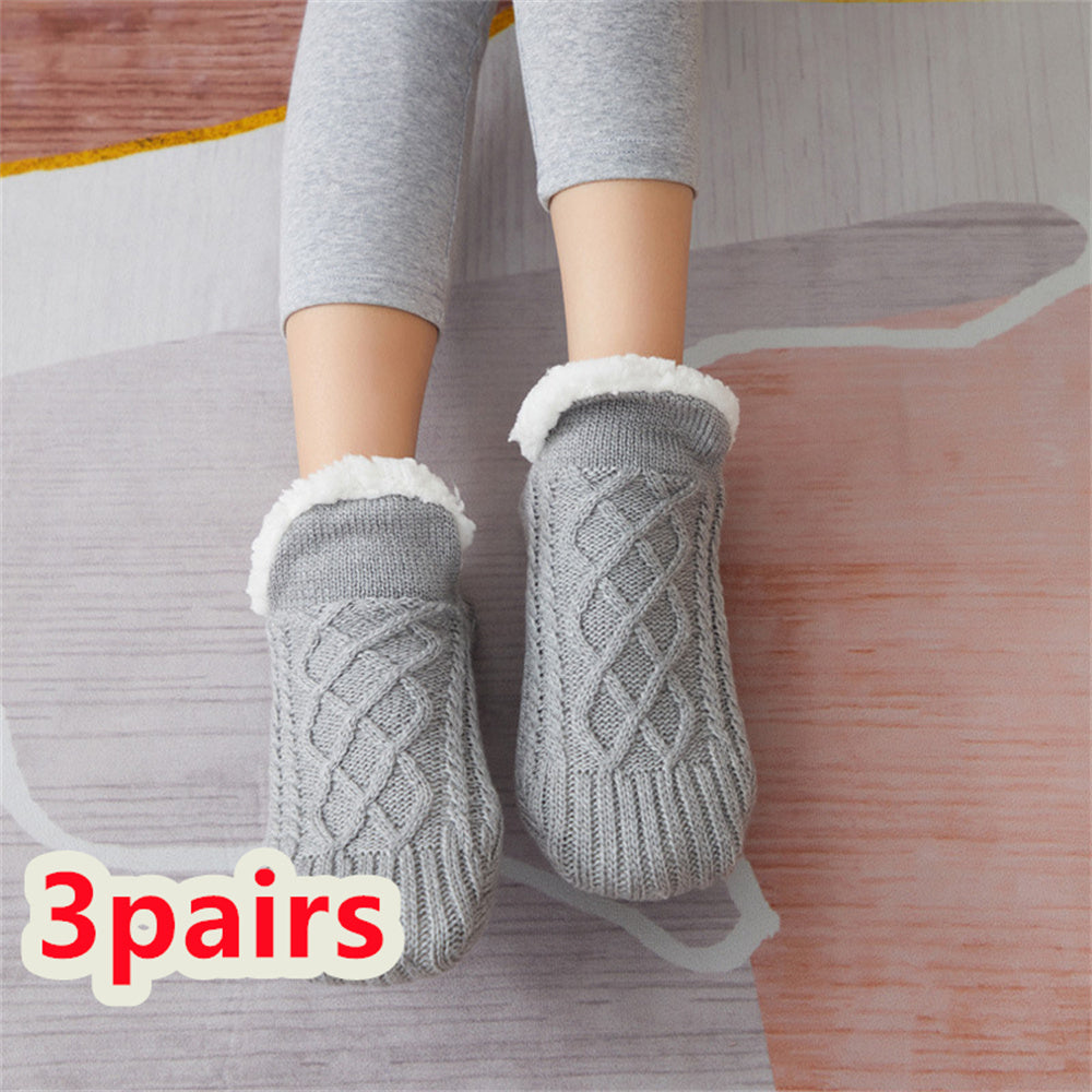 Winter Woolen Socks Women Thicken Warm Home Bedroom Socks Slippers Men Non-slip Foot Warmer Snow Socks Calcetines Mujer - 𝓢𝓱𝓸𝓹𝓵𝓮𝓬𝔂