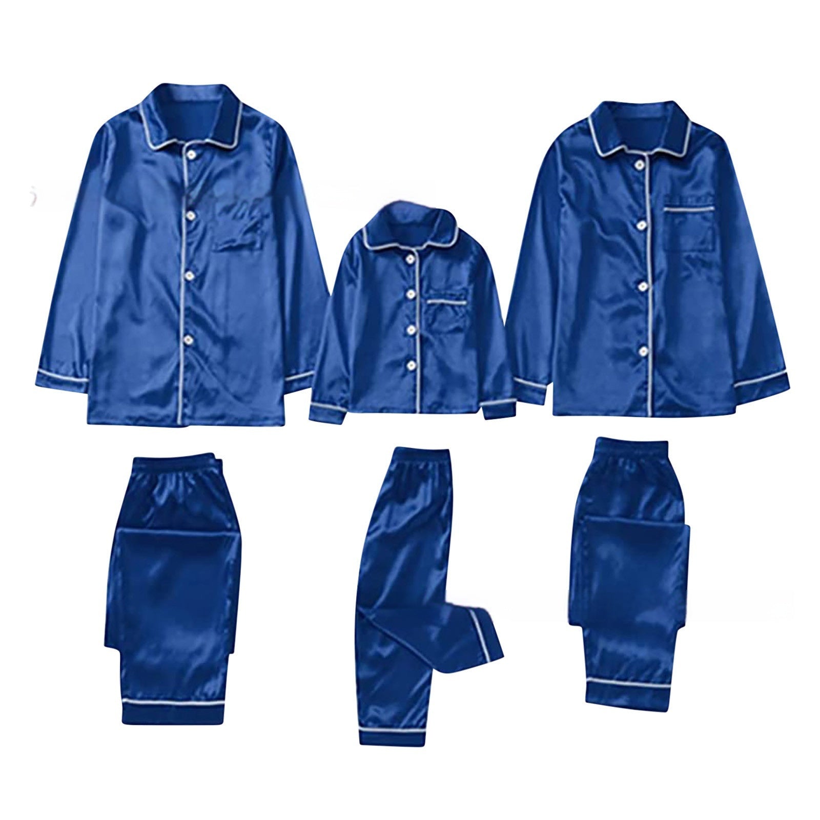 Children's Long-sleeved Parent-child Ice Silk Pajamas Suit - 𝓢𝓱𝓸𝓹𝓵𝓮𝓬𝔂