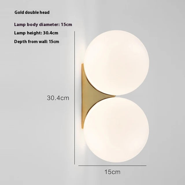 Bedroom Bedside Lamp Simple Glass Ball Wall Lamp - 𝓢𝓱𝓸𝓹𝓵𝓮𝓬𝔂