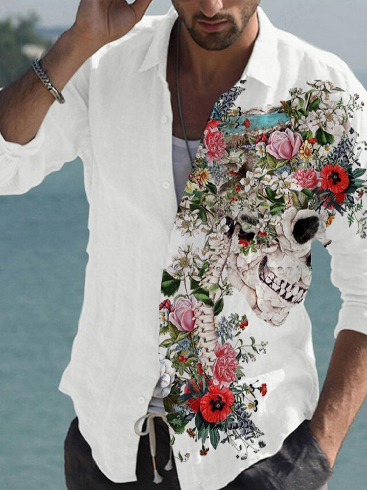 Color Matching Bamboo Linen Printed Men's Shirt - 𝓢𝓱𝓸𝓹𝓵𝓮𝓬𝔂