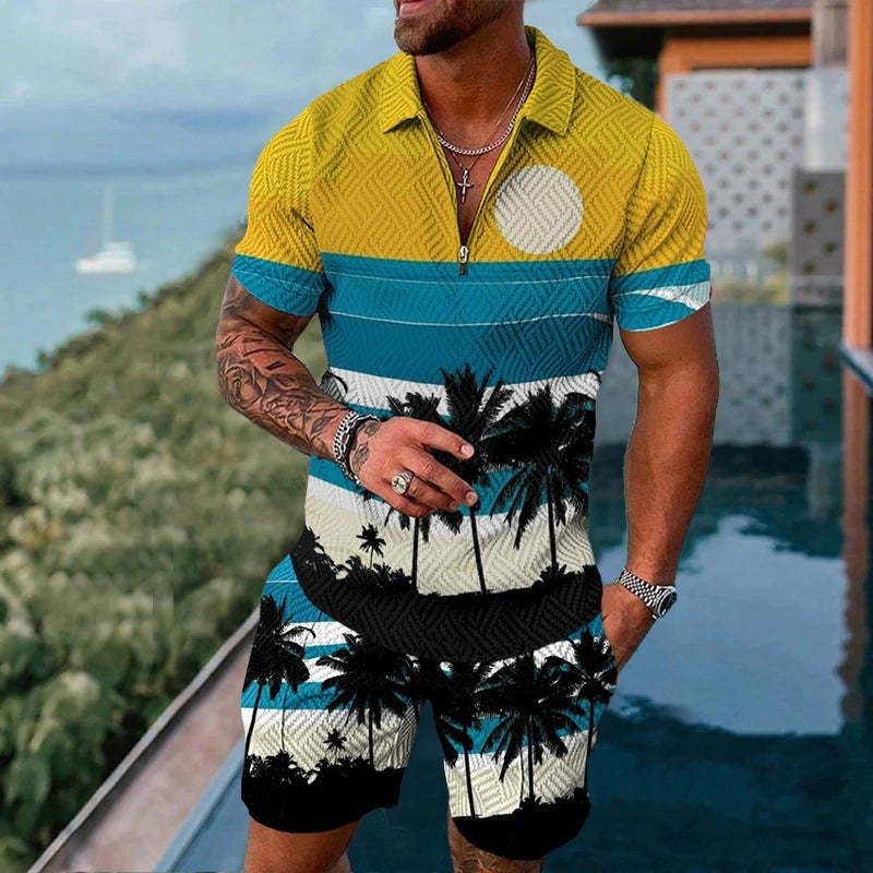 Fashion Casual Zipper Short Sleeve Suit - 𝓢𝓱𝓸𝓹𝓵𝓮𝓬𝔂