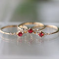 Fashionable Ruby with Diamonds Women's 16k Gold Engagement Wedding Ring - 𝓢𝓱𝓸𝓹𝓵𝓮𝓬𝔂