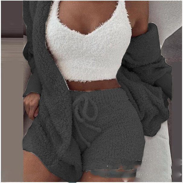 3 Pieces Of Fashionable Ladies Plush Home Clothes - 𝓢𝓱𝓸𝓹𝓵𝓮𝓬𝔂