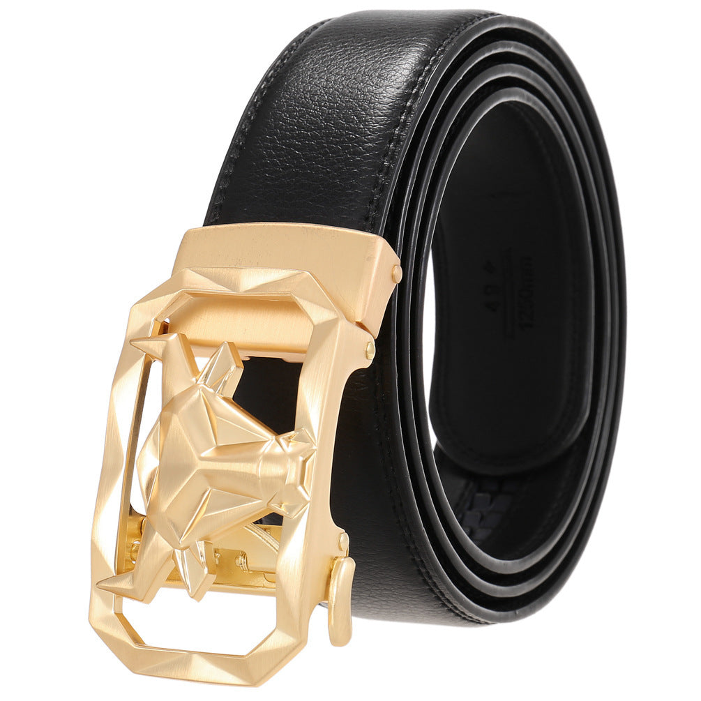 Fashion Men's Leather Belt Alloy Automatic Buckle - 𝓢𝓱𝓸𝓹𝓵𝓮𝓬𝔂