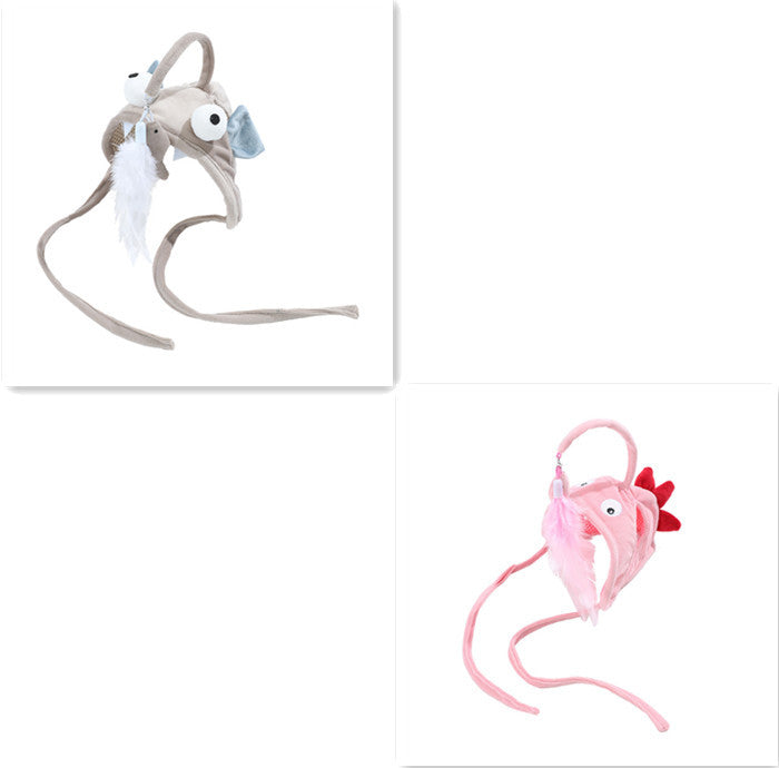 New Head Wearing Feather Funny Cat Stick Funny Cat Toy Stick Gray Big Eye Pet Toys Pet Products - 𝓢𝓱𝓸𝓹𝓵𝓮𝓬𝔂