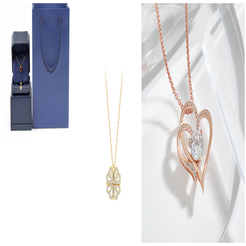 Explosive Style Detachable Deformed Four-leaf Clover Necklace For Women A Multi-wearing Zircon Small Love Short Clavicle Chain - 𝓢𝓱𝓸𝓹𝓵𝓮𝓬𝔂