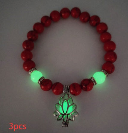Energy Luminous Lotus Natural Stone Bracelet Yoga Healing Luminous Glow In The Dark Charm Beads Bracelet For Men Women Prayer Buddhism - 𝓢𝓱𝓸𝓹𝓵𝓮𝓬𝔂