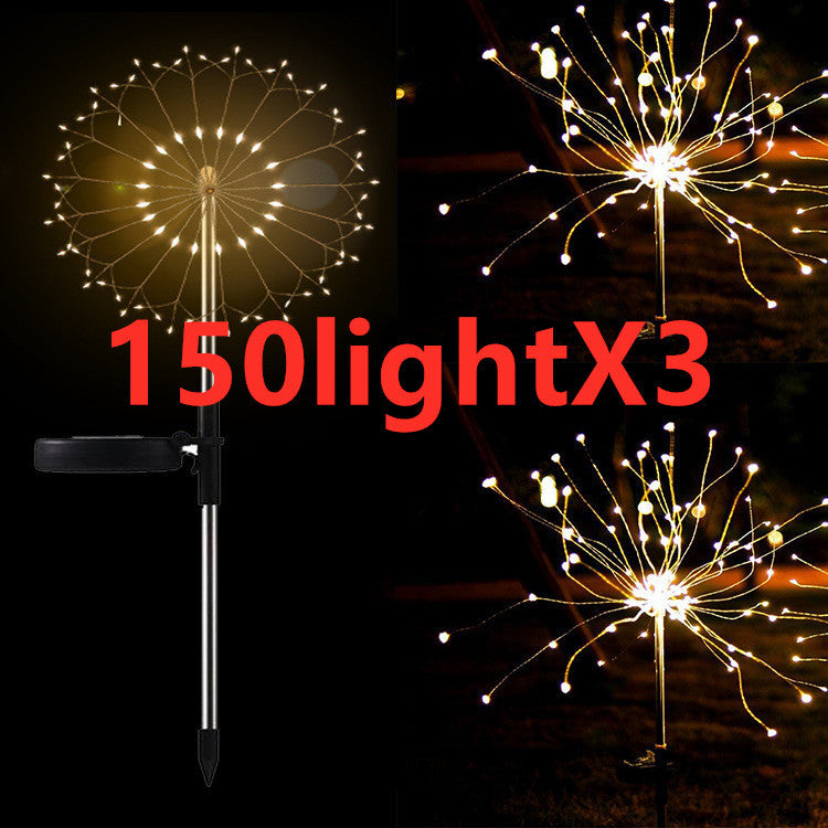 New Ground Plug Solar Fireworks Light LED Light String Copper Wire Outdoor Garden Decoration Star Lights Christmas Lights - 𝓢𝓱𝓸𝓹𝓵𝓮𝓬𝔂