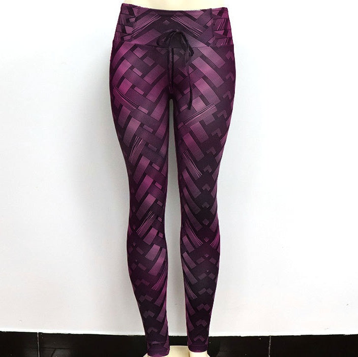 High Waist Iron Weave Print Push Up Yoga Workout Leggings - 𝓢𝓱𝓸𝓹𝓵𝓮𝓬𝔂