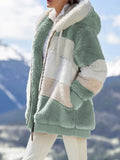 Women's Loose Plush Multicolor Hooded Jacket - 𝓢𝓱𝓸𝓹𝓵𝓮𝓬𝔂