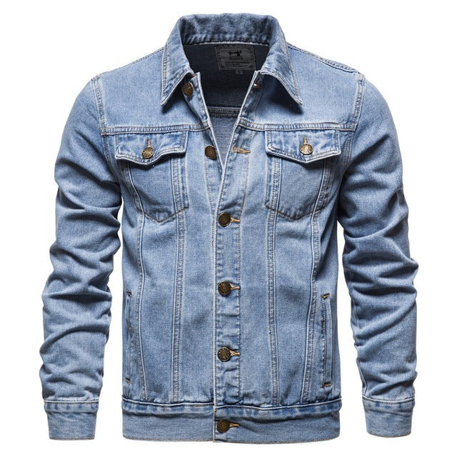 Jacket Men Casual Blue Lapel Jeans Jackets Qualit - 𝓢𝓱𝓸𝓹𝓵𝓮𝓬𝔂