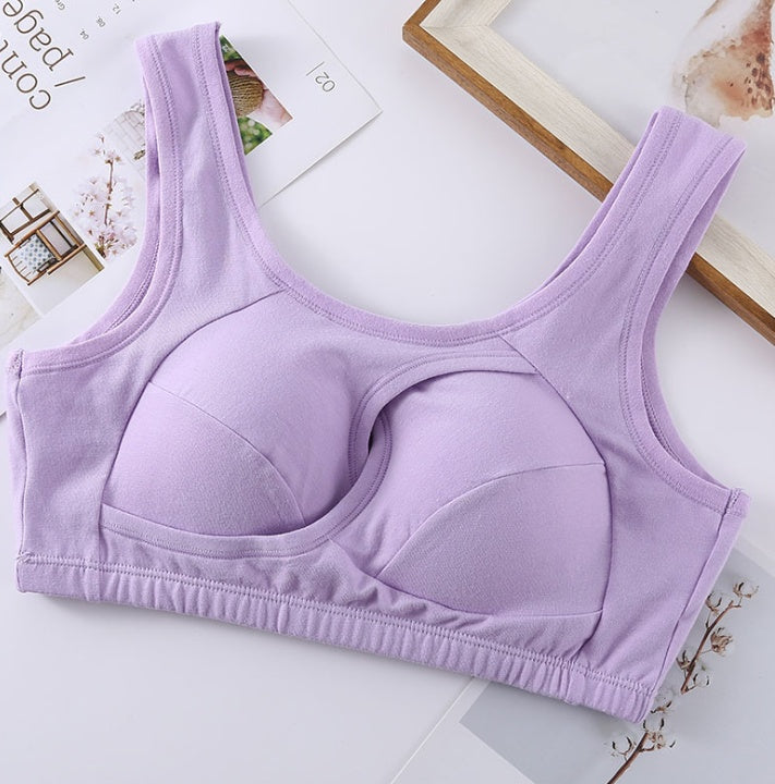 Plus Size Women Bra Ladies Cotton Quake-Proof Underwear Sleep Tops No Buckles Non Wire Lingerie With Removable Padded - 𝓢𝓱𝓸𝓹𝓵𝓮𝓬𝔂
