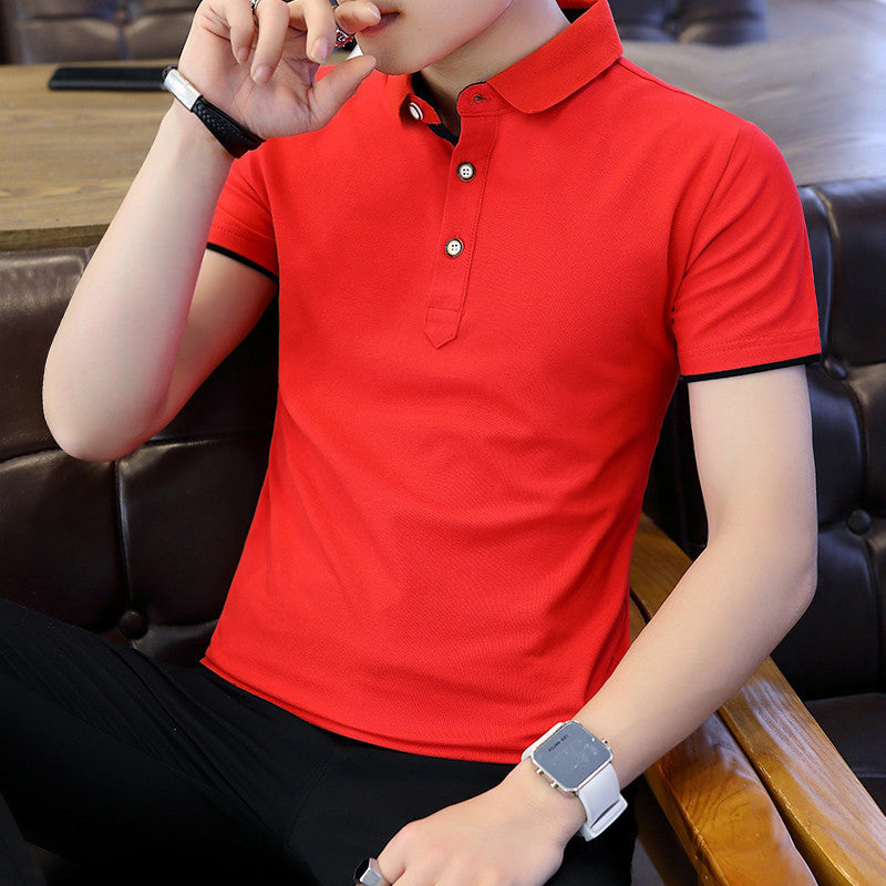 Polo Shirt For Men Casual Short Sleeve Polo Shirts Patchwork Turn-down Collar Zipper T-Shirt Summer Men Shirt Tops - 𝓢𝓱𝓸𝓹𝓵𝓮𝓬𝔂