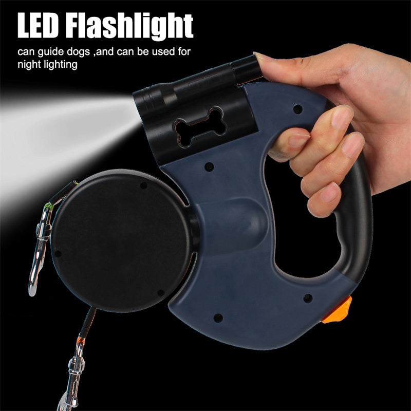 Retractable Dog Leash For Small Dogs Reflective Dual Pet Leash Lead 360 Swivel No Double Dog Walking Leash With Lights Pet Products - 𝓢𝓱𝓸𝓹𝓵𝓮𝓬𝔂