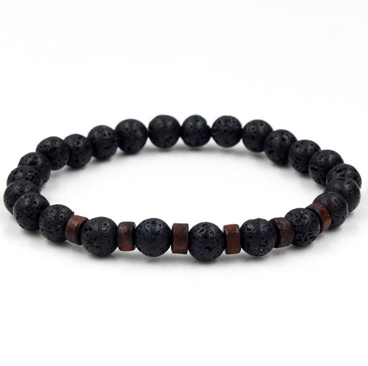 Personality Men's Black Volcanic Stone Bracelet - 𝓢𝓱𝓸𝓹𝓵𝓮𝓬𝔂