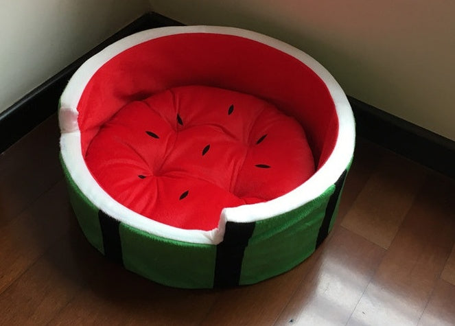 Four seasons kennel watermelon bed home quiet pets autumn and winter warm cat litter Teddy bear small dog cat watermelon nest - 𝓢𝓱𝓸𝓹𝓵𝓮𝓬𝔂