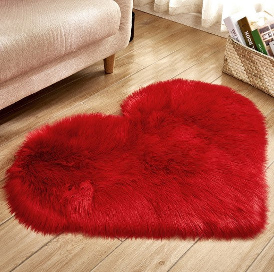 Plush Heart Shaped Carpet Non-Slip Mat Fluffy Rug Floor Mat Blanket Sofa Cushion Foot Pad Carpets For Living Room Home Decor - 𝓢𝓱𝓸𝓹𝓵𝓮𝓬𝔂