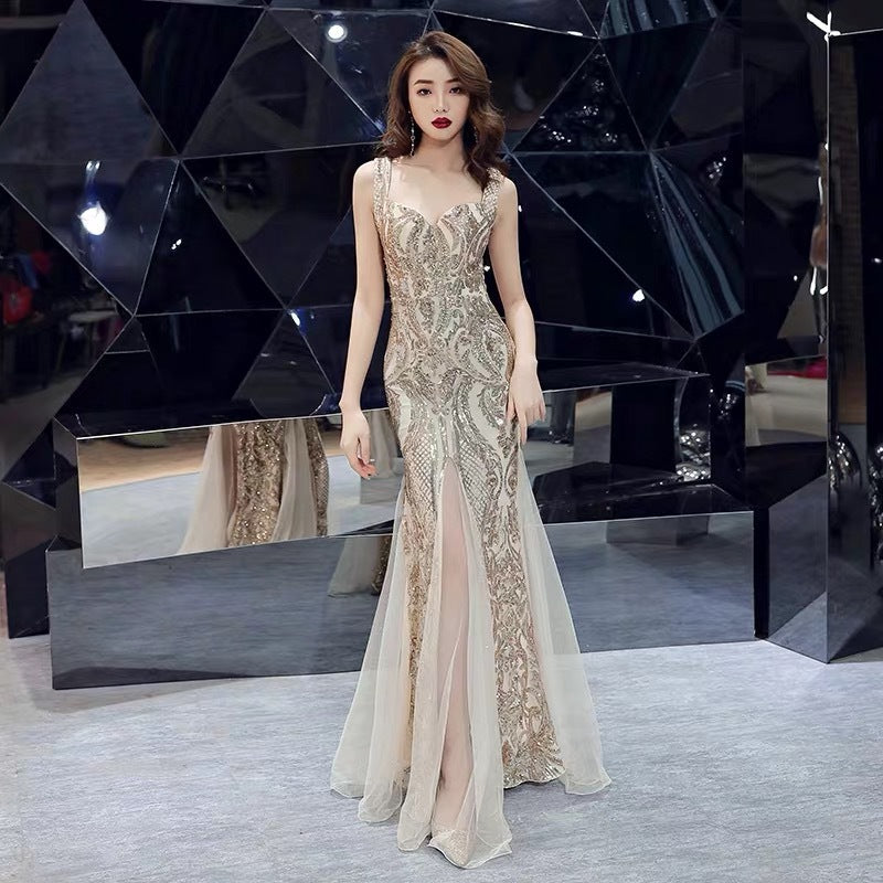 Fishtail Long Summer Sequins Sling Evening Dress Banquet - 𝓢𝓱𝓸𝓹𝓵𝓮𝓬𝔂