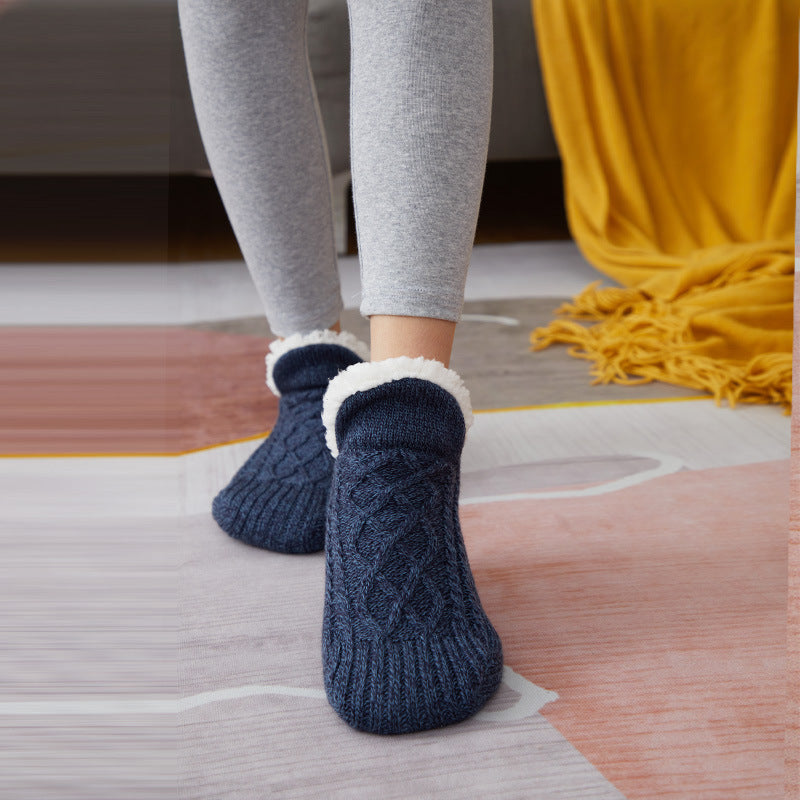 Winter Woolen Socks Women Thicken Warm Home Bedroom Socks Slippers Men Non-slip Foot Warmer Snow Socks Calcetines Mujer - 𝓢𝓱𝓸𝓹𝓵𝓮𝓬𝔂