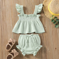 Girls' Solid Color Sling Top Hot Pants Suit - 𝓢𝓱𝓸𝓹𝓵𝓮𝓬𝔂