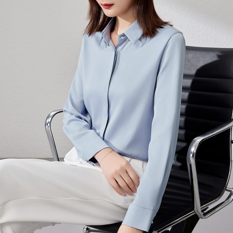 Graceful Satin Top OL Business Clothing Shirt For Women - 𝓢𝓱𝓸𝓹𝓵𝓮𝓬𝔂