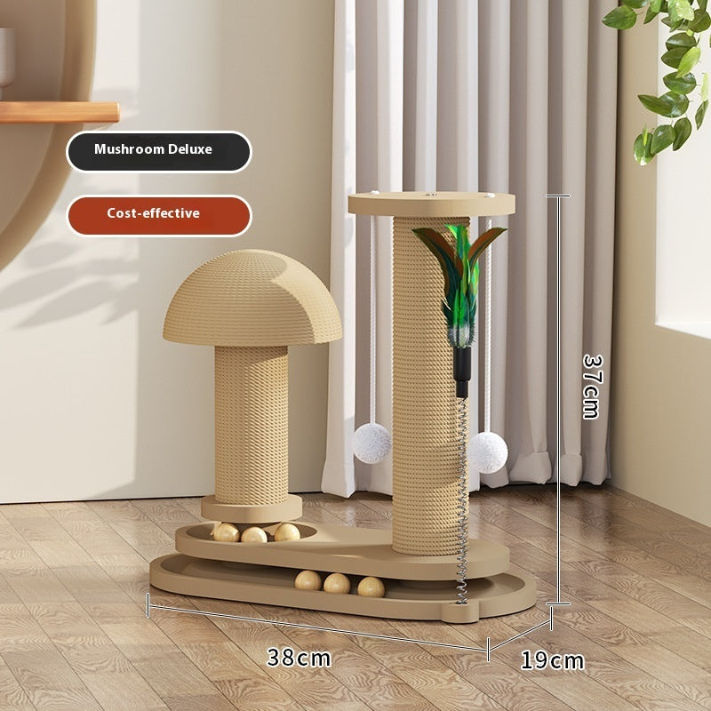 Solid Wood Cat Turntable Scratching Post Durable Toy - 𝓢𝓱𝓸𝓹𝓵𝓮𝓬𝔂
