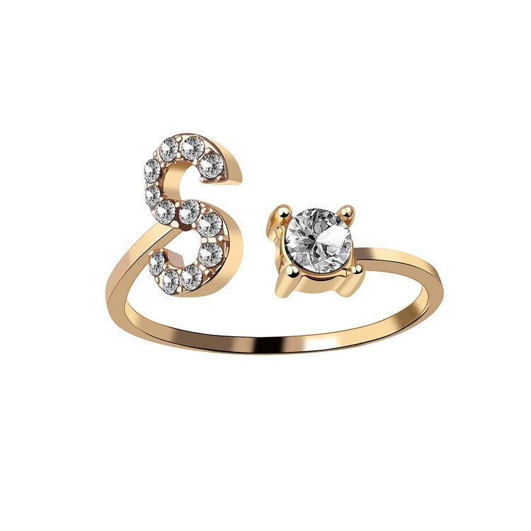 New Design Adjustable 26 Initial Letter Ring Fashion Jewelry For Women Simple Elegant Jewelry - 𝓢𝓱𝓸𝓹𝓵𝓮𝓬𝔂