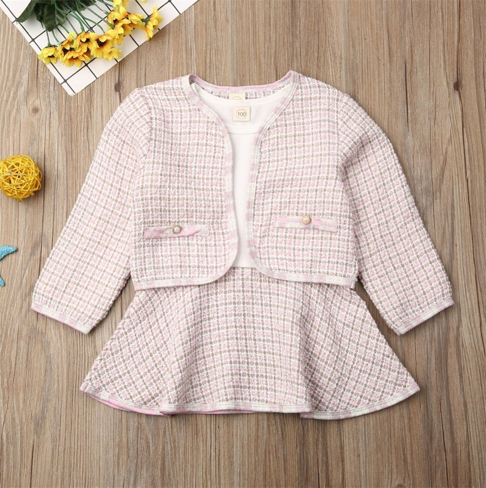 Long-sleeved Dresses Two-piece Children's Baby Small Incense Wind Suit - 𝓢𝓱𝓸𝓹𝓵𝓮𝓬𝔂