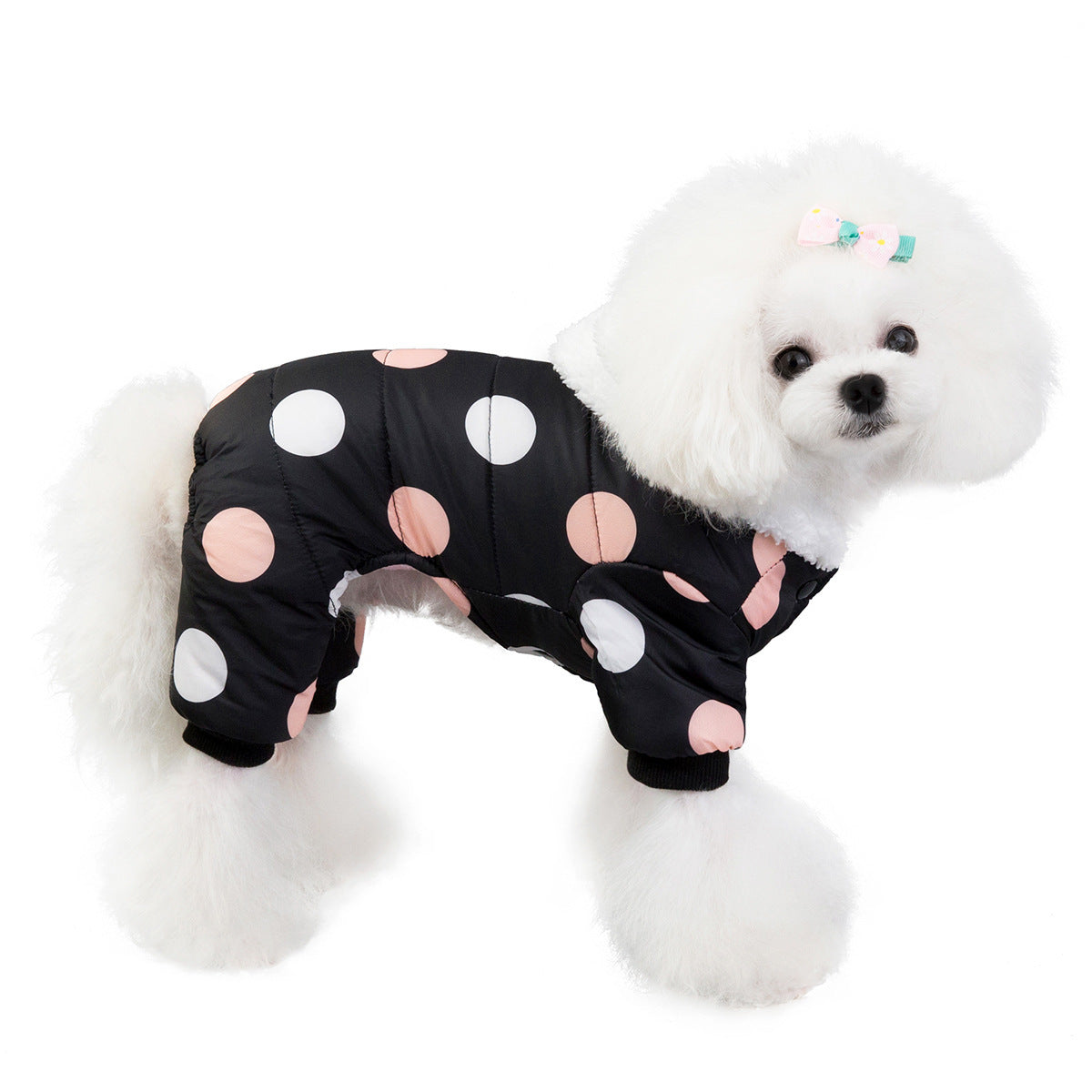 Warm big polka dot four-leg cotton coat - 𝓢𝓱𝓸𝓹𝓵𝓮𝓬𝔂