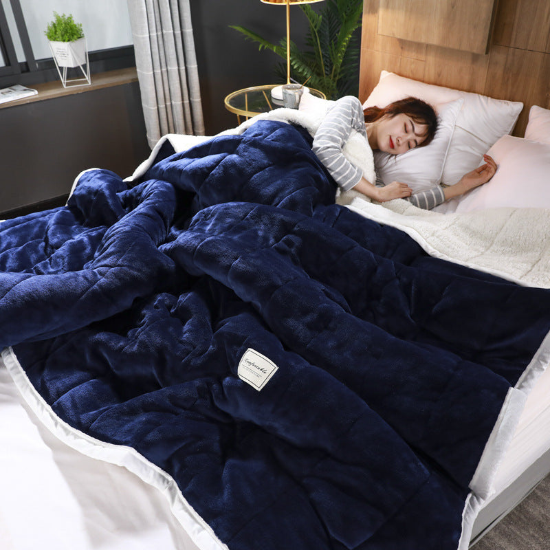 Fleece Blankets And Throws Thick Warm Winter Blankets Home Super Soft Duvet Luxury Solid Blankets On Twin Bedding - 𝓢𝓱𝓸𝓹𝓵𝓮𝓬𝔂