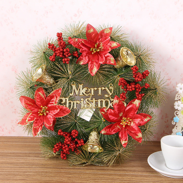 Christmas Wreath Clover Wreath Natural Pine Decorative Christmas Garland with Frost - 𝓢𝓱𝓸𝓹𝓵𝓮𝓬𝔂