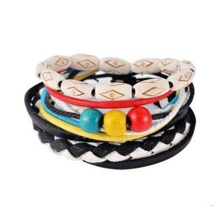 Leather Bracelet Men Multilayer Bead Bracelet Punk Wrap Bracelets for Women Vintage punk Men Jewelry - 𝓢𝓱𝓸𝓹𝓵𝓮𝓬𝔂