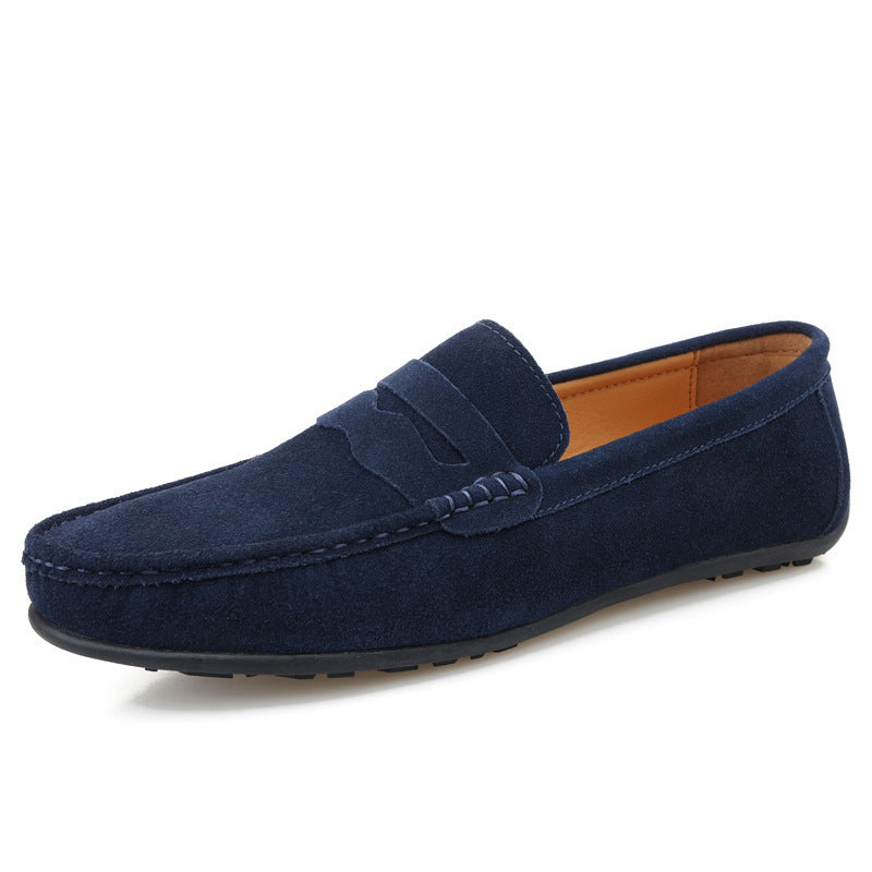 Men's Solid Color Suede British Flat Casual Shoes - 𝓢𝓱𝓸𝓹𝓵𝓮𝓬𝔂