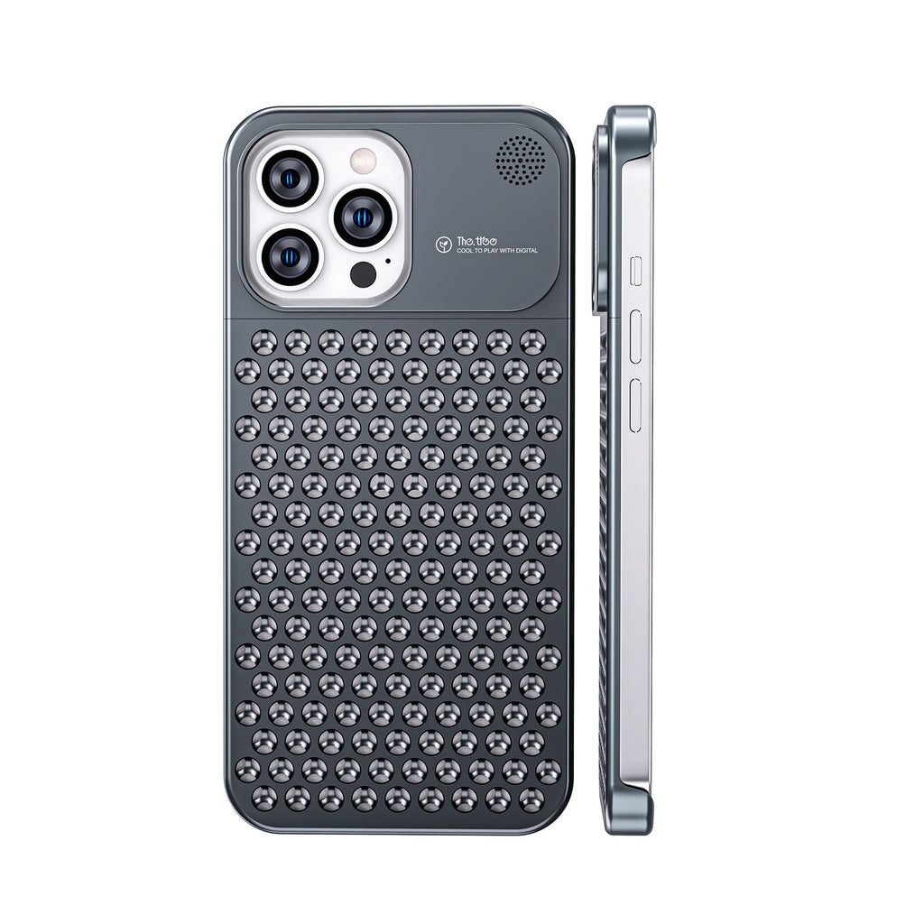 Aluminum Alloy Phone Case For 14 13 Pro Max Plus Hollow Heat Dissipation Anti-fall Full Body Shockproof Phone Cove - 𝓢𝓱𝓸𝓹𝓵𝓮𝓬𝔂