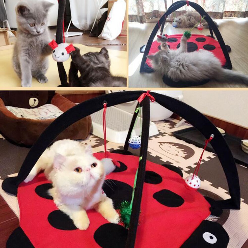 Cartoon Cat Play Tent Multifunctional Cat Hammocks Kitten Sleep Bed Foldable Cat Mat with Balls Cat Play House Toy - 𝓢𝓱𝓸𝓹𝓵𝓮𝓬𝔂