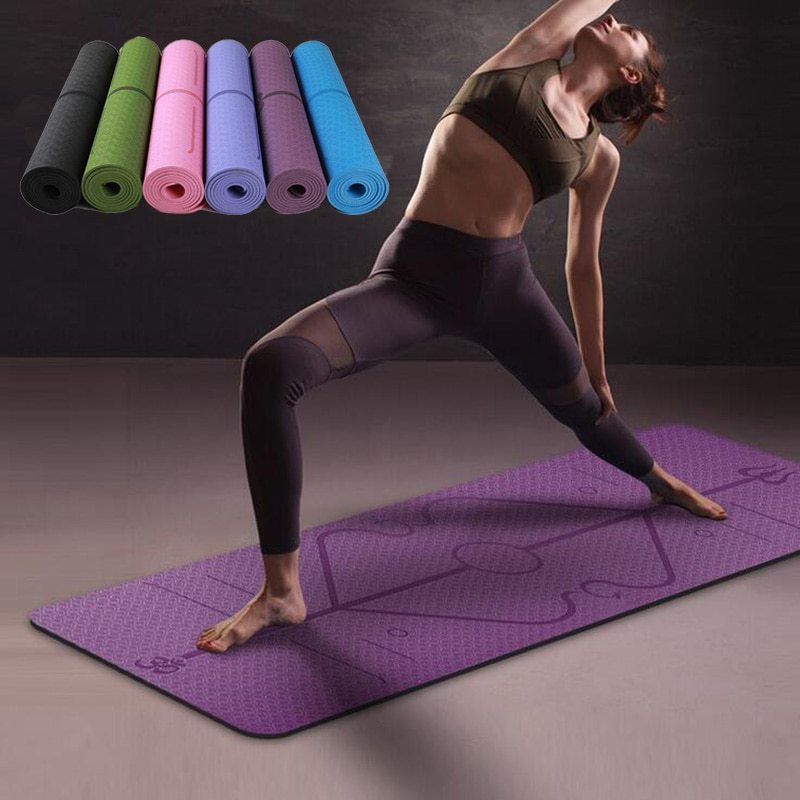 Non Slip TPE Yoga Mat Position Line Beginner - 𝓢𝓱𝓸𝓹𝓵𝓮𝓬𝔂