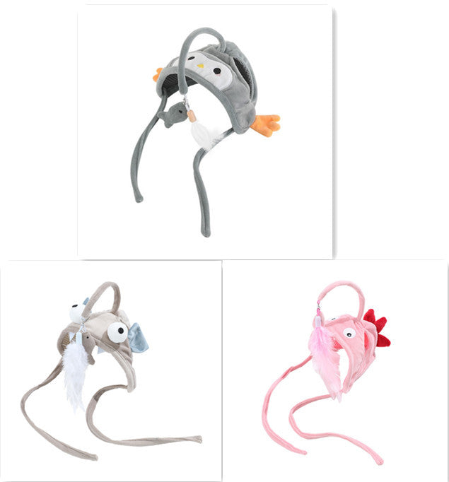 New Head Wearing Feather Funny Cat Stick Funny Cat Toy Stick Gray Big Eye Pet Toys Pet Products - 𝓢𝓱𝓸𝓹𝓵𝓮𝓬𝔂