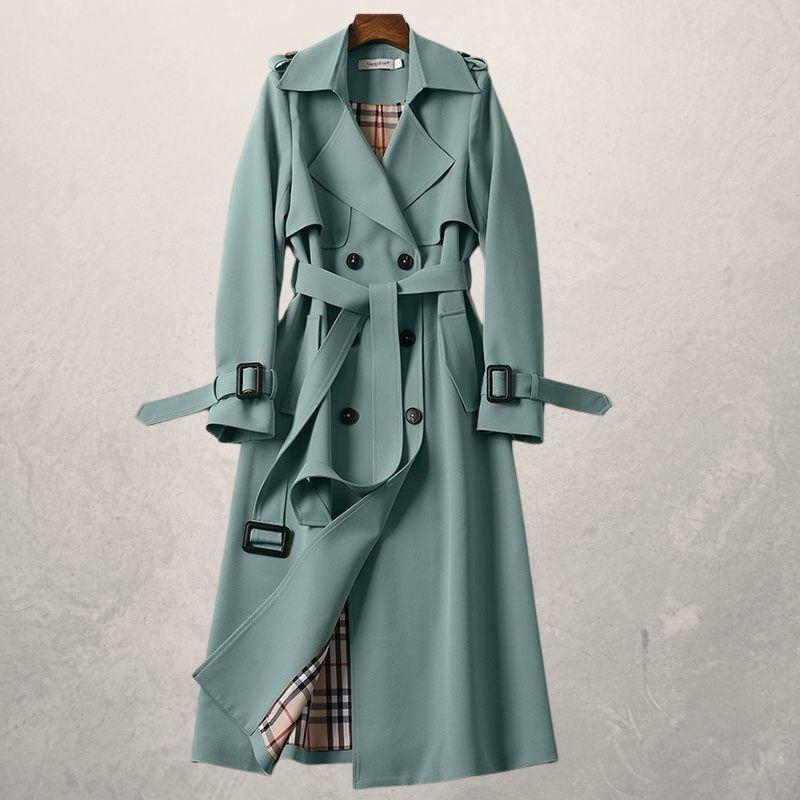 Women's Mid-length Trench Coat Autumn Long Windbreaker - 𝓢𝓱𝓸𝓹𝓵𝓮𝓬𝔂