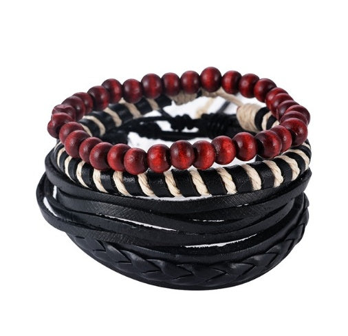 Leather Bracelet Men Multilayer Bead Bracelet Punk Wrap Bracelets for Women Vintage punk Men Jewelry - 𝓢𝓱𝓸𝓹𝓵𝓮𝓬𝔂