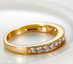 Exclusive love ring European and American style wedding ring 18K gold high-grade AAA zircon ring - 𝓢𝓱𝓸𝓹𝓵𝓮𝓬𝔂